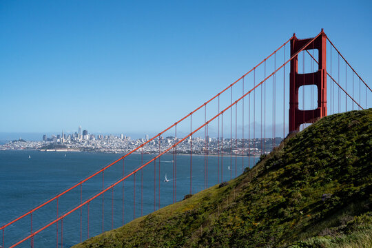 The Golden Gate Bridge on springtime
