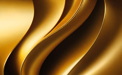 ゴールドの壁のテクスチャ背景。光が反射する壁面に黄色の光沢のある金箔ペイント - obrazy, fototapety, plakaty