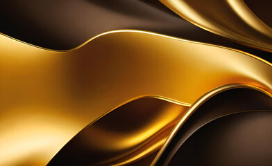 ゴールドの壁のテクスチャ背景。光が反射する壁面に黄色の光沢のある金箔ペイント - obrazy, fototapety, plakaty
