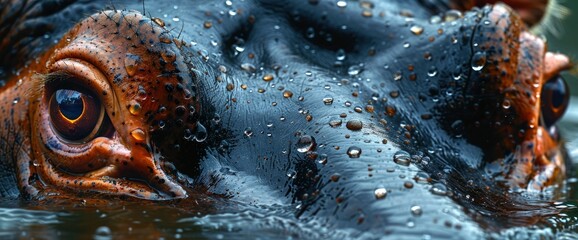 Wet Hippopotamus Skin, Background, Background Banner