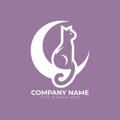 Fototapeta premium Cat logo design vector illustration 