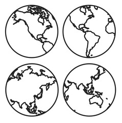 World map outline. vector illustration