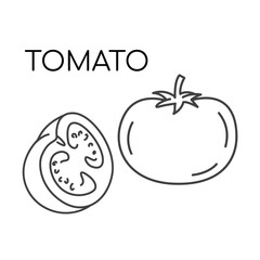Tomato vegetable line icons illustration
