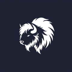 Obraz premium bison side view, minimalistic logo design, simple сreated with Generative Ai
