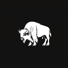 Fototapeta premium bison side view, minimalistic logo design, simple сreated with Generative Ai
