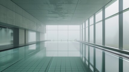 Fototapeta premium Indoor swimming pool. No people. 