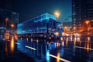 Fototapeta na wymiar Optimizing supply chains with ai powered logistics network distribution technology