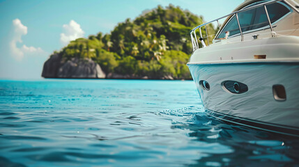 Luxury yacht in beautiful sea  - obrazy, fototapety, plakaty