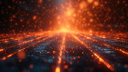 background depicting glowing technology lines, creating a futuristic atmosphere with a focus on light effects, symbolizing advanced digital connectivity