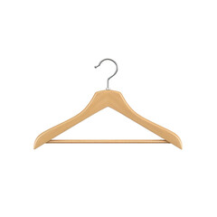 wooden hanger isolated on white