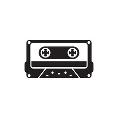 tape cassette icon logo vector design template