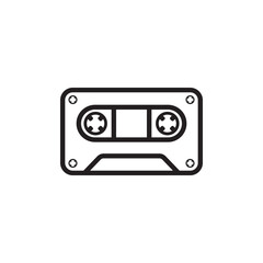 tape cassette icon logo vector design template
