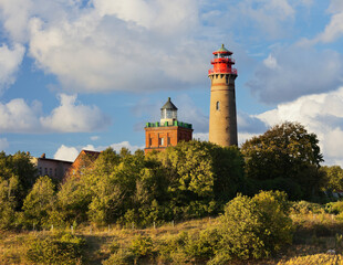 Fototapeta na wymiar Leuchtturm am Kap Arkona, Rügen, Mecklenburg-Vorpommern, Deutschland