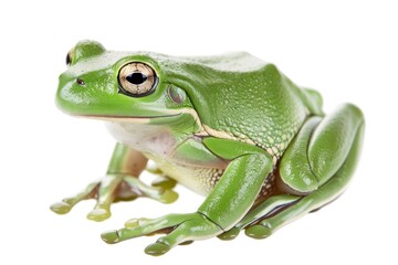 Fototapeta premium green tree frog isolated on white background with limbs