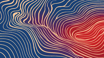 Vector Blue & Red Wave Abstract Wallpaper: Flat Design Background 
