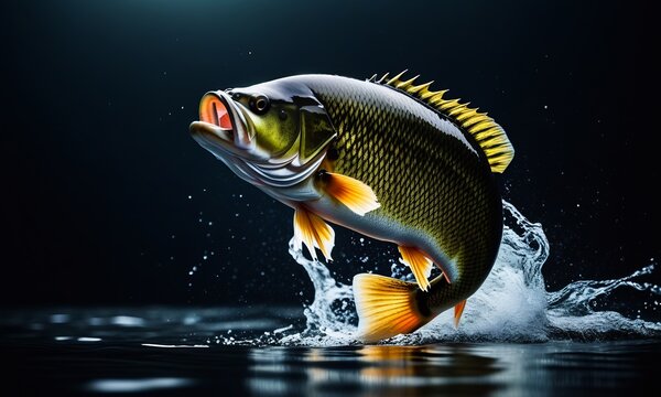 bass fishing, Lake Sunset fishing poster, bass fish wallpaper , fishing background