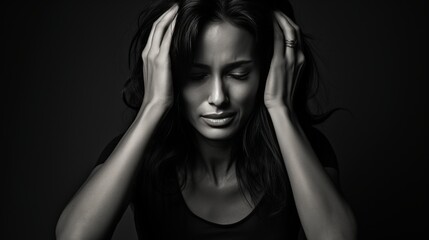 Grieving woman seeking solace, battling emotional turmoil and mental health issues