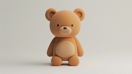 Obraz premium Illustration of 3d render cute brown bear isolated white background