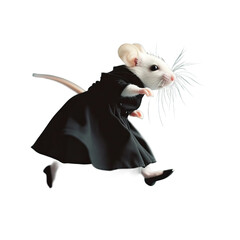 running mouse in dress
