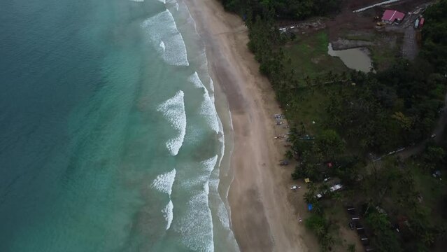 Aerial video of the sea coastline, Puerto Princesa, Palawan