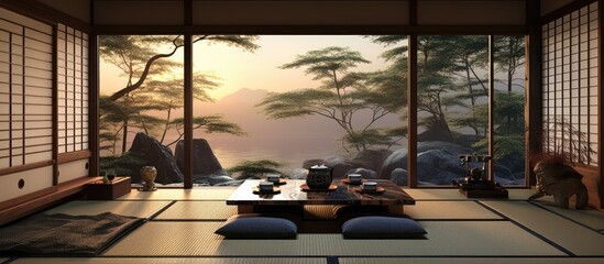 Japanese-style Room with Tatami Mats and Sliding Doors