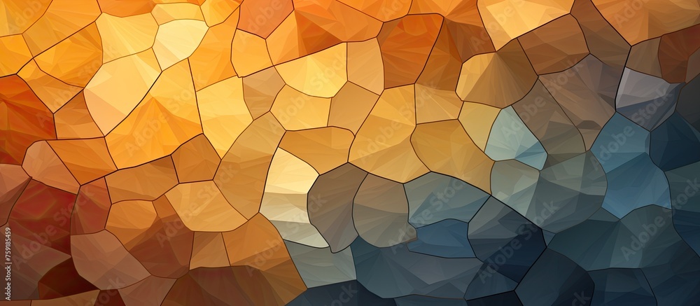 Poster an artistic display of brown and amber tints and shades create a symmetrical pattern resembling a tr