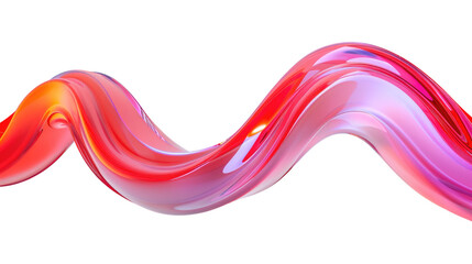 Flowing wave gradient orange and red isolated on transparent background
