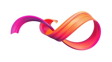 Flowing wave gradient orange and red isolated on transparent background