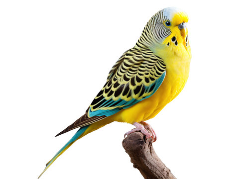 a yellow and blue bird on a branch