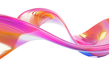 Flowing wave gradient orange and red isolated on transparent background