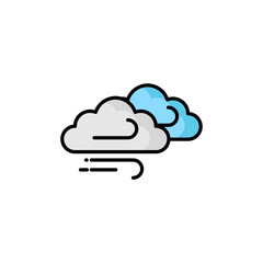 wind clouds Icon,weather, icon isolated on white background, suitable for websites, blogs, logos, graphic design, social media, UI, mobile apps.
