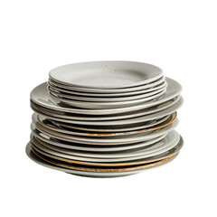 Obraz premium empty plates isolated on white background 