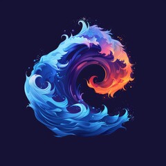 Fluid and Unique Brand Logo Wave Generative AI