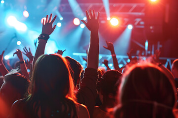 Energetic Crowd at Concert Raises Hands