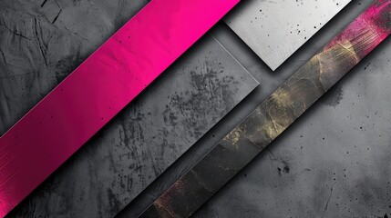 Minimalist Elegance: Gray and Magenta Background with Metallic Accents
