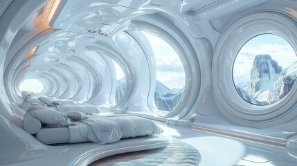 A futuristic room provides the perfect backdrop to a figure