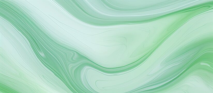 A macro shot showcasing a mesmerizing green and white marble pattern resembling a swirling wave or vortex, reminiscent of liquid and fluid art