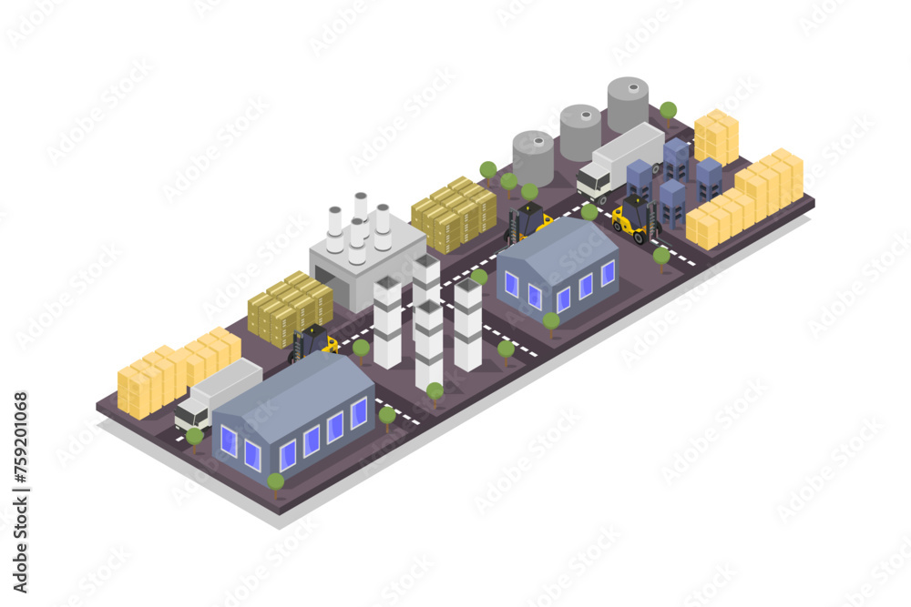 Canvas Prints isometric industry