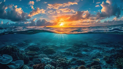 Zelfklevend Fotobehang Saltwater beautiful landscape in deep sea © Pixel Town