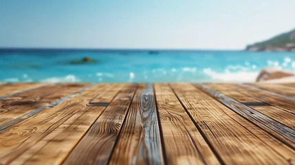 Zelfklevend Fotobehang wooden pier on the sea © Muhammad-Saleem