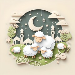 Obraz premium Eid Mubarak card design 