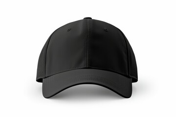 Front view black baseball cap mockup isolated in png format for cutout object presentation