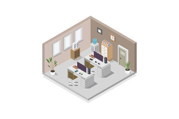 Office room isometric