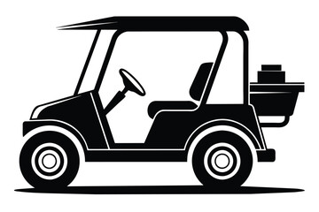 Golf cart vector art illustration