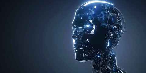 Sfondo per l'intelligenza artificiale. Spazio per messaggio.