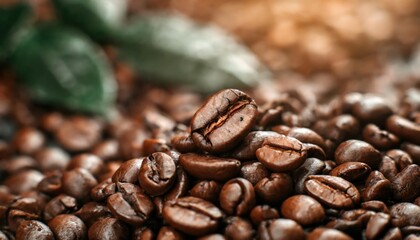 coffee bean brown roasted caffeine espresso seed high quality photo. white background 