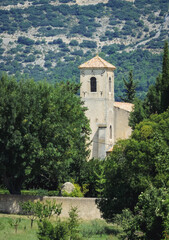 Fototapeta na wymiar Temple Protestant de Lourmarin in Lourmarin town, Provence region in France