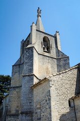 High church of St Gervasius and St Protasius in Bonnieux town, Provence region in France - obrazy, fototapety, plakaty