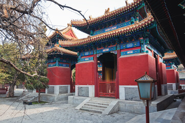 Obraz premium Stone tablets pavilions in Temple of Confucius in Beijing, China