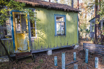 Holiday cottage in Izumrudnoe summer camp in Chernobyl Exclusion Zone, Ukraine